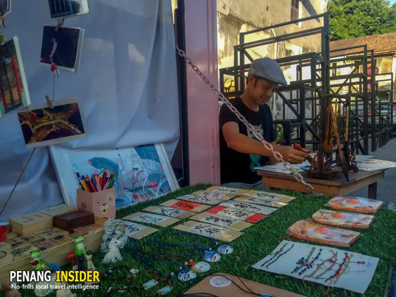 Penang Artist at work at Lebuh Keng Kwee Heritage Penang Night Market