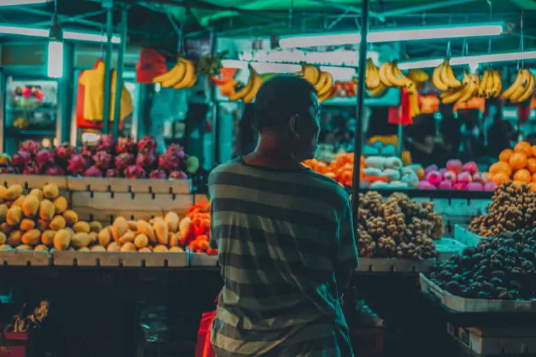 man facing food stall at Penang Night Market