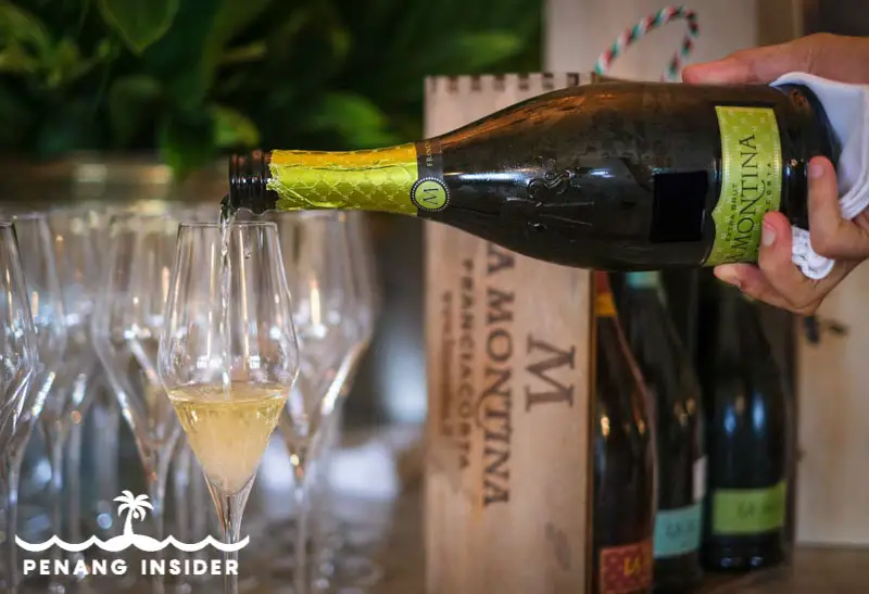 E&O Hotel serves Franciacorta Italian white wine