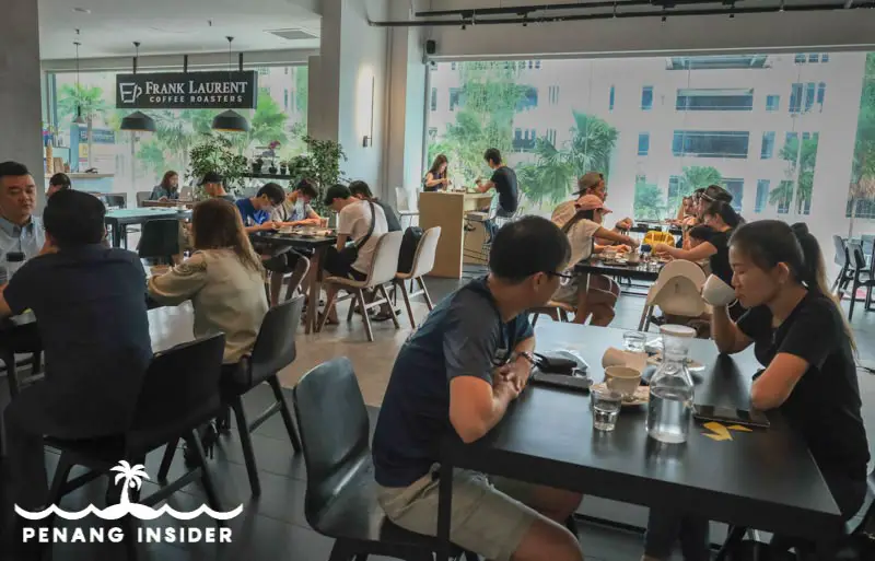 Customers enjoying their lunch at Frank Laurent Penang Coffee Roasters