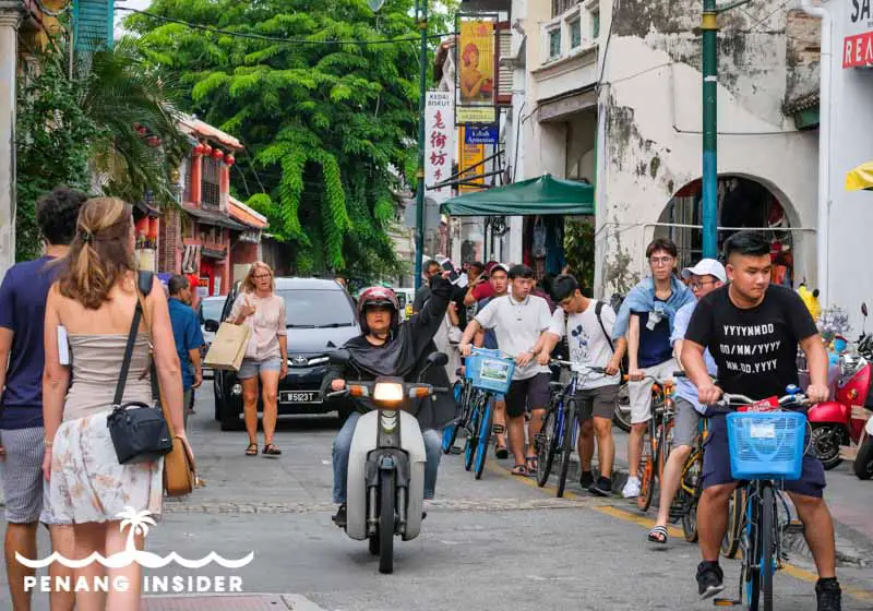 Tourist flock to Armenian Street in George Town, Penang Malaysia