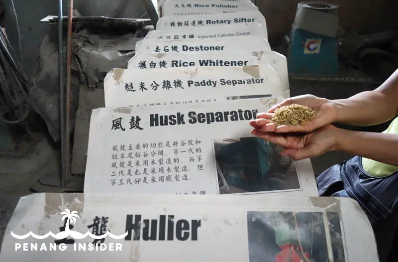 Information on the rice-making processes at Hai Hin Rice Mill