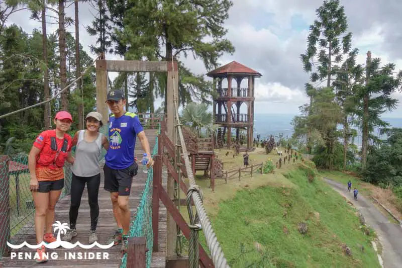 standing on Bukit Larut's hanging bridge in Taiping, Perak