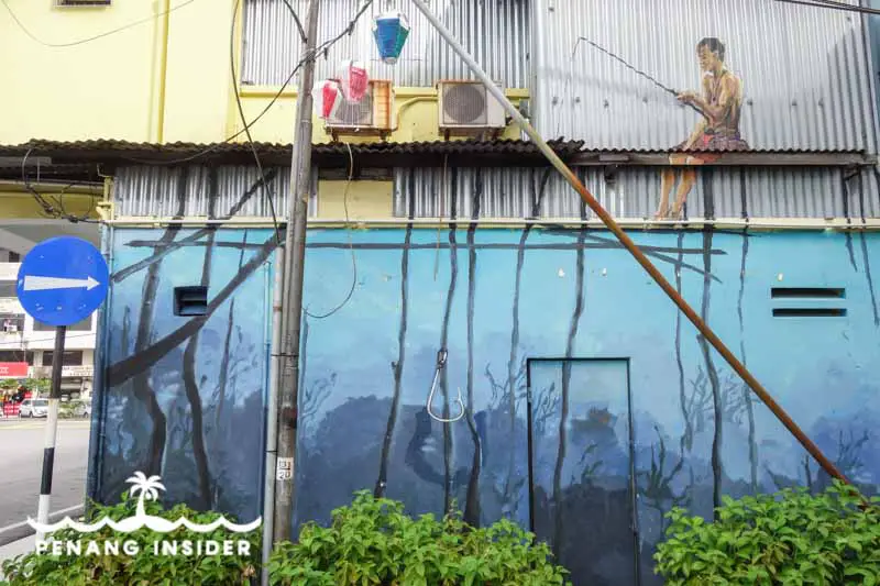 Fisherman mural Butterworth Art Walk Malaysia