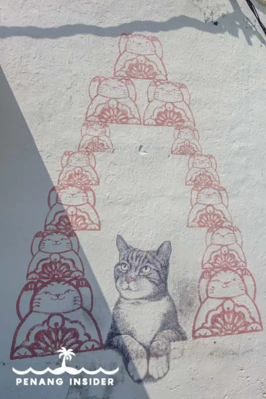 Penang Street Art Love me Like a Fortune Cat Armenian Street