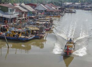 Boat on the river in Kuala Sepetang, Perak Malaysia