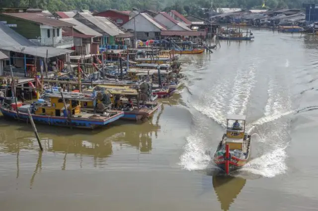 Boat on the river in Kuala Sepetang, Perak Malaysia