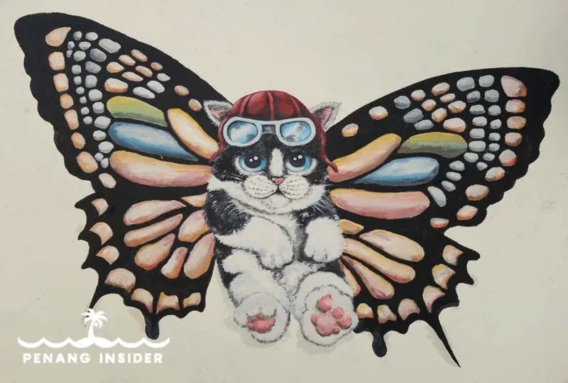 Penang Street Art Butterfly Cat