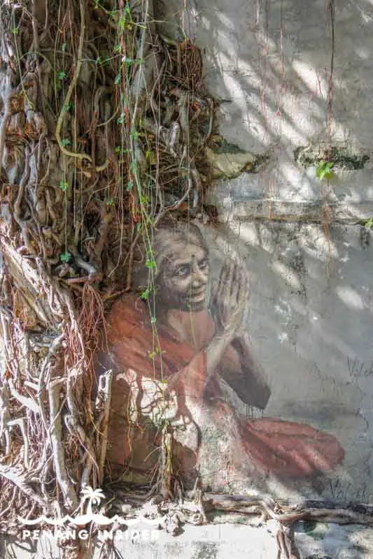 Penang Street Art Volchkova Indian Woman Under the Tree