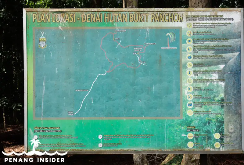 Map of Bukit Panchor trails