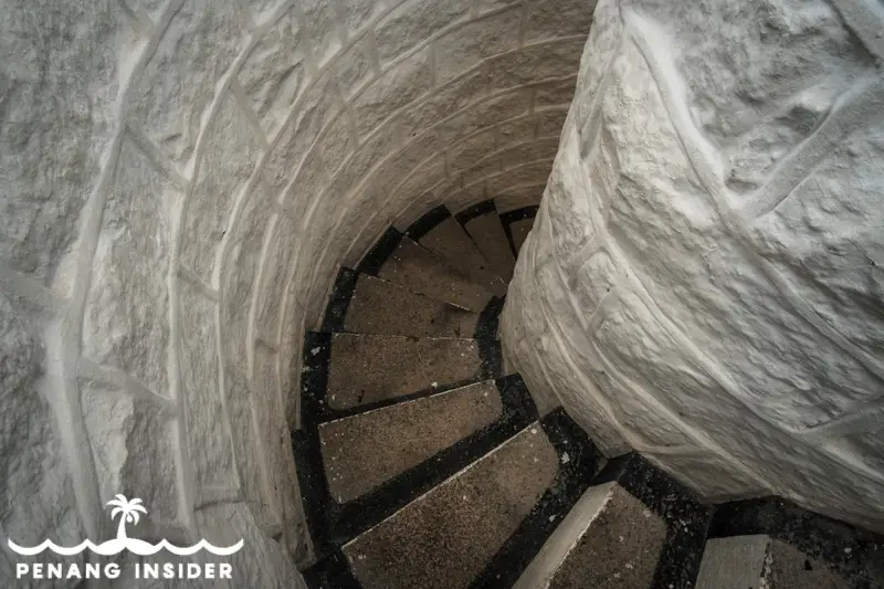 The staircase to the top of Muka Head Penang Lighthouse