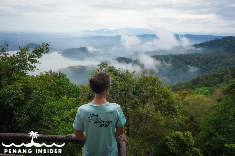 views over the Mengkuang Dam from the viewpoint atop Cherok Tok Kun