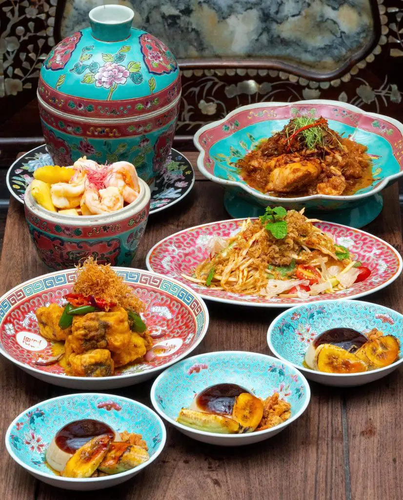 A Tiffin set at Kebaya Dining Room restaurant in Penang