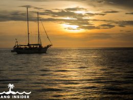 Yacht sailing against the sun in a Langkawi sunset cruise