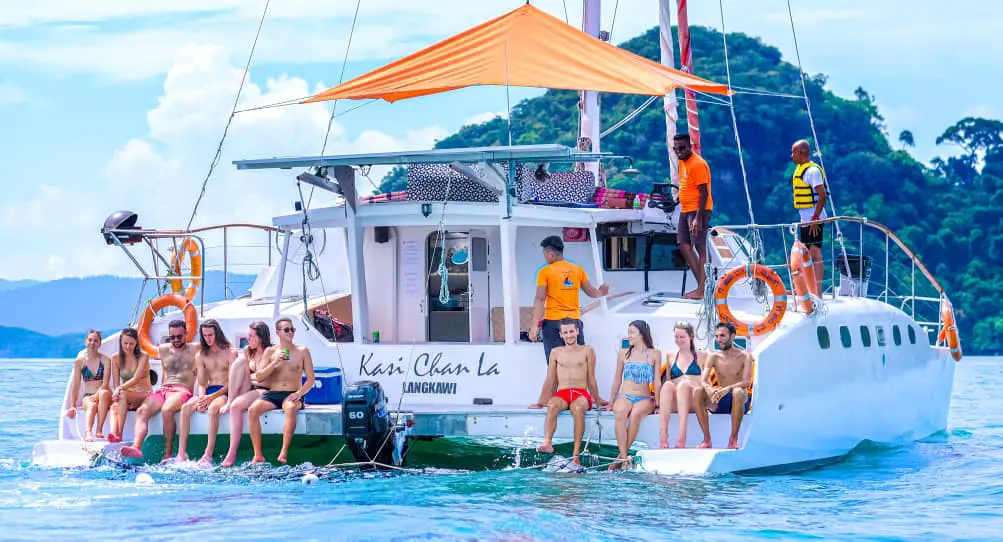 Langkawi sunset cruise people enjoying on deck