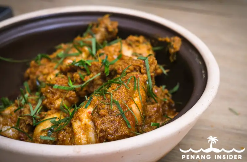 Penang cooking class Chef Samuel chicken rendang
