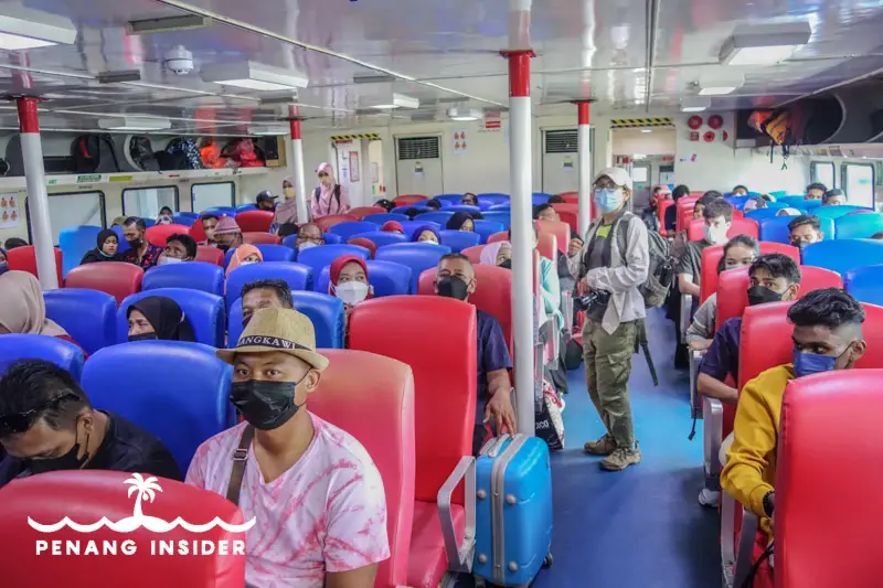 Seating inside the ferry from Kuala Perlis to Langkawi