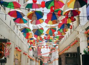 Ipoh concubine lane umbrellas