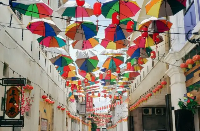 Ipoh concubine lane umbrellas