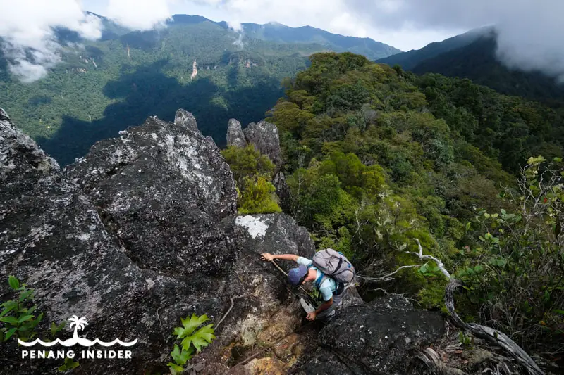 Marco Ferrarese climbs down Gunung Reskit to Gunung Tahan
