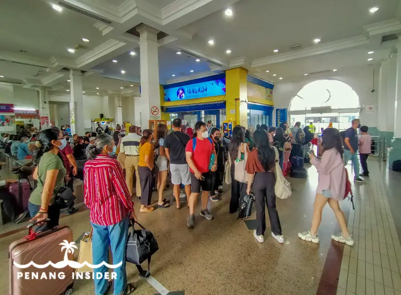 Passengers waiting for the ETS train from Ipoh to KL Sentral.