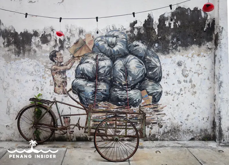 Ernest Zacharevic Ipoh Mural trishaw man from Penang