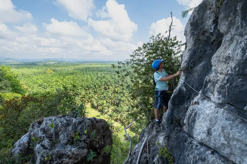 Marco Ferrarese climbs Paya Gunung in Jerantut Malaysia