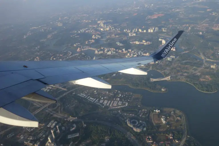 MYAirline plane flies over Putrajaya Malaysia