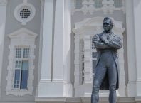 Sir Stamford Raffles' statue watches over Singapore's Civic District